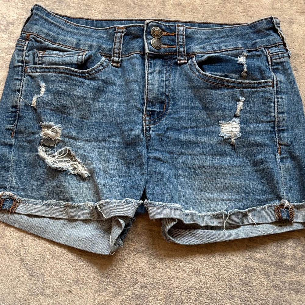 SO Blue Distressed Jean Shorts